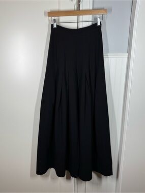 Massimo Dutti Wide Leg Full Length Culottes Gaucho Pants Black Size 2
